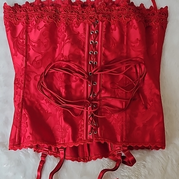 Fredericks of Hollywood Red Lace Corset - Picture 3 of 5